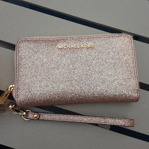 michael kors large glitter smartphone wristlet